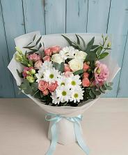 Букет цветов из:  Розы, Лизиантусы и Хризантемы в Левашах