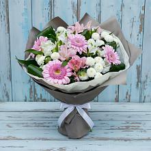 Букет цветов из:  Герберы, Альстромерии и Хризантемы в Левашах