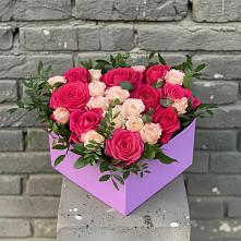 Цветочная композиция из Розы в коробке в Левашах