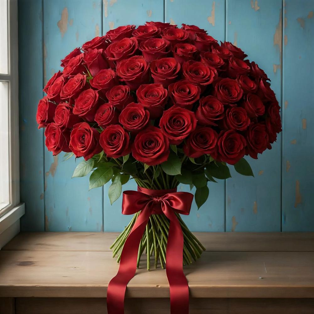 Букет Красные розы Блэк Меджик в Левашах