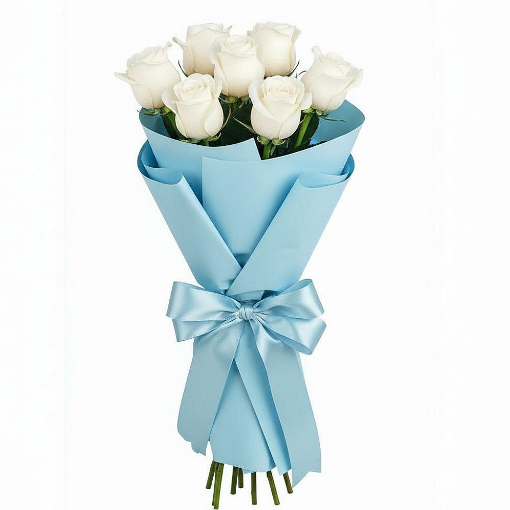 Букет 7 белых роз Проуд в Левашах