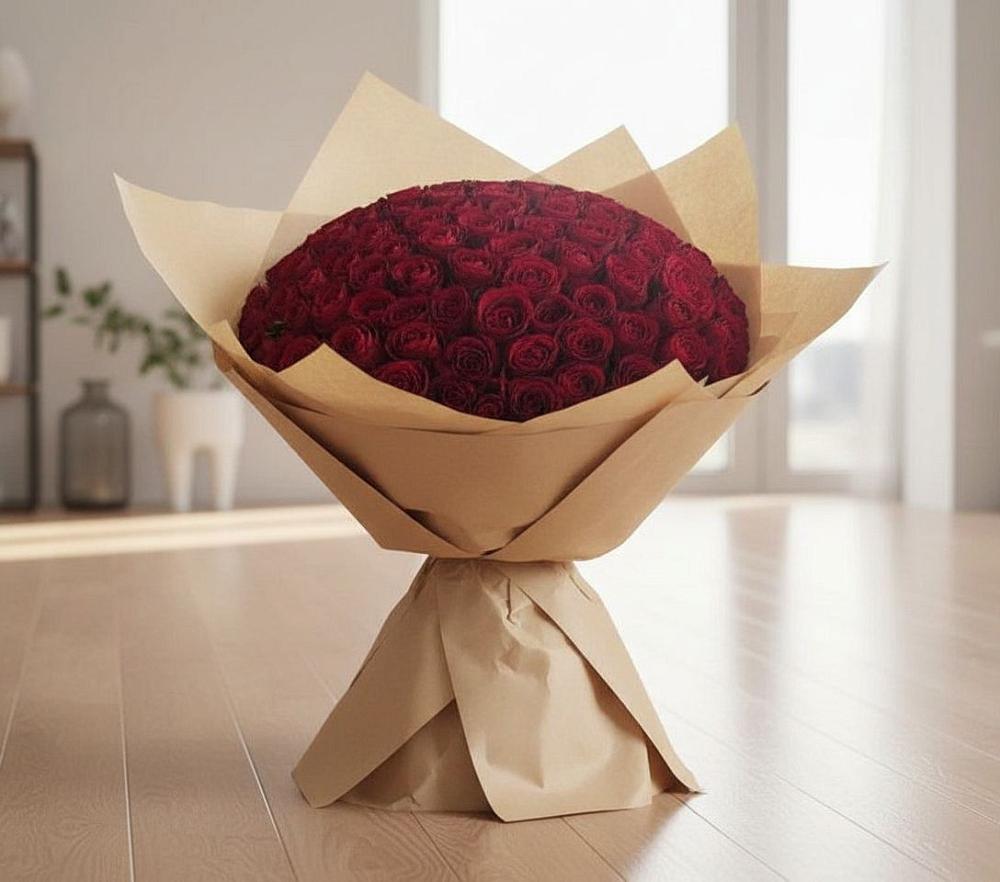 Букет 101 Красная роза в Левашах