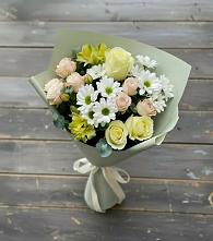 Букет цветов из:  Альстромерии, Розы и Хризантемы в Левашах