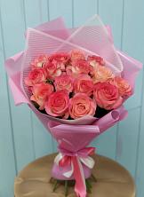 Букет 15 Розовых роз Равель в Левашах